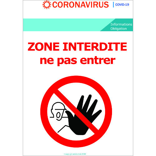 zone Interdite - Signalétique  Format A3