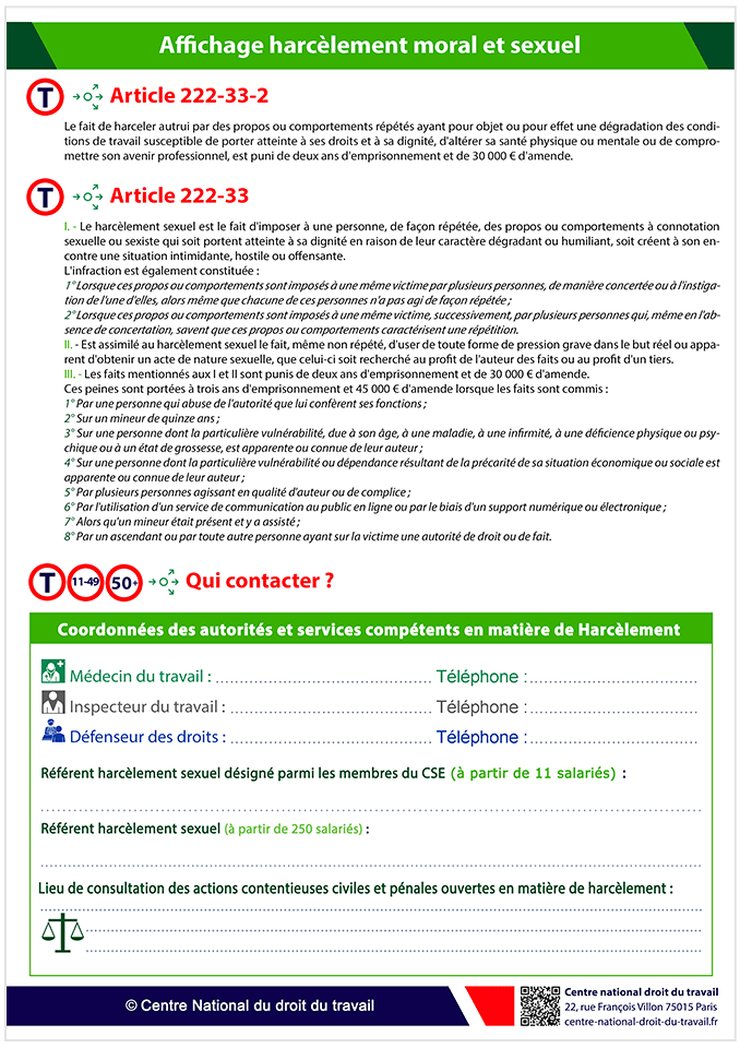 Harcèlement Moral et sexuel