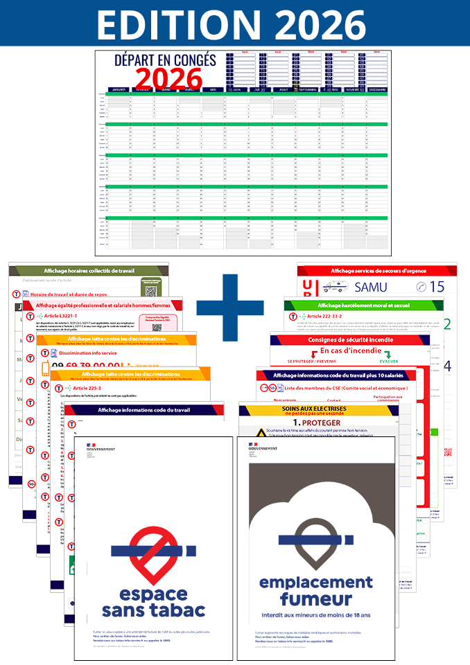 Pack d'affichage obligatoire (Inclus obligations de diffusion) nouvelle édition 2026